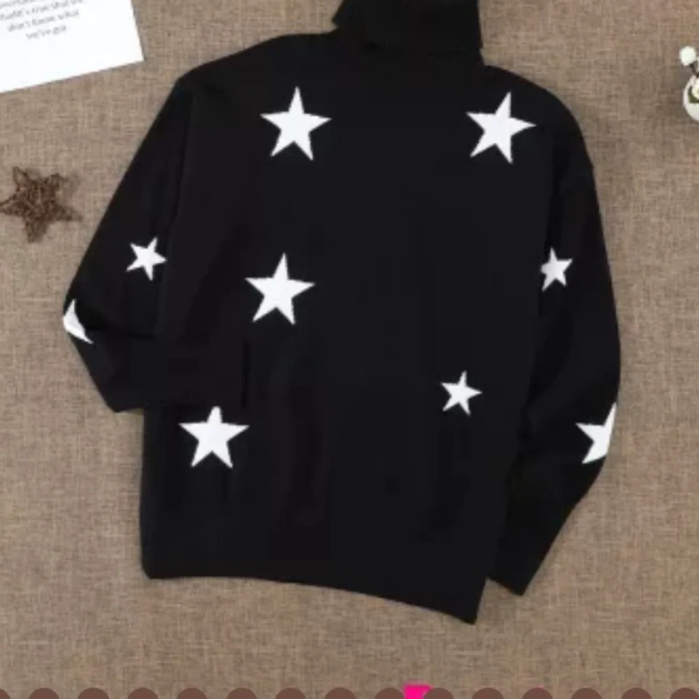 1XL left💥New boutique drop sleeve star turtleneck sweater - Picture 3 of 15